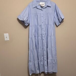 Society Light Blue Poplin Dress
